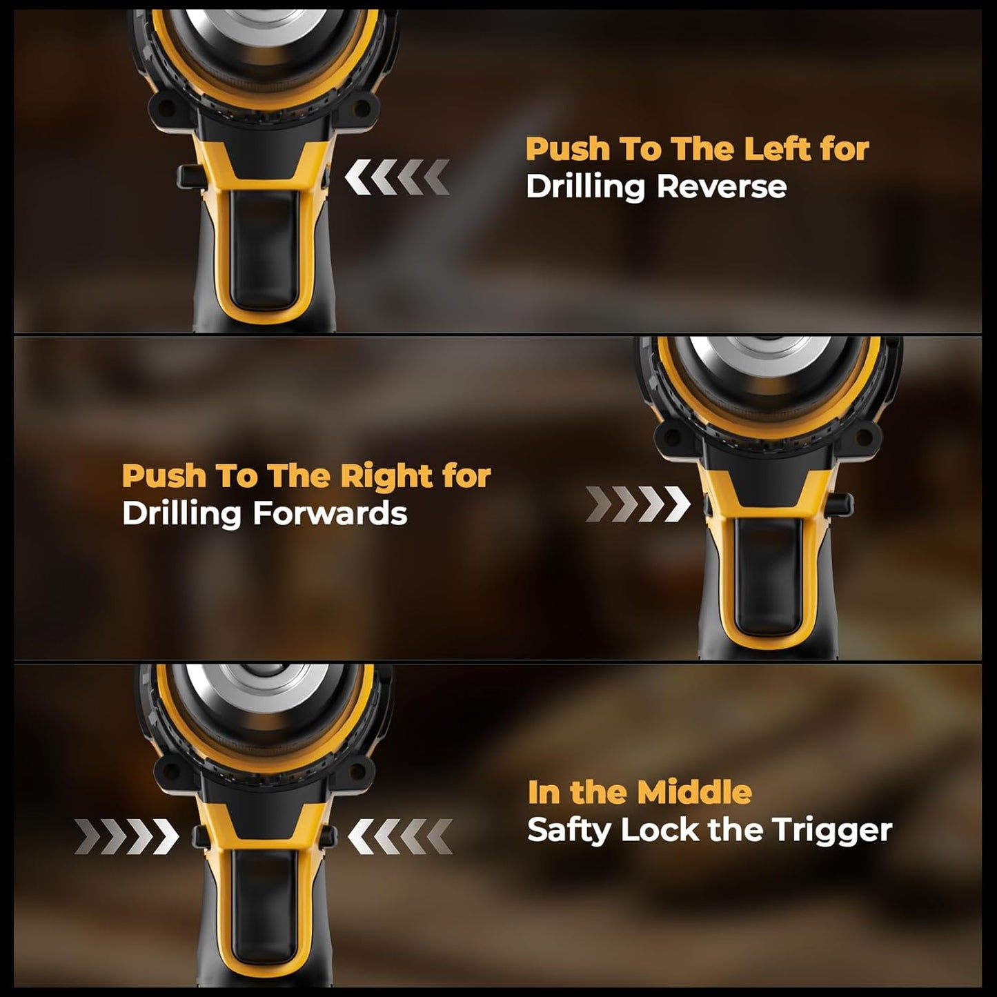 Hammer Drill Compatible with Dewalt 20V Max Battery(No Battery) Cordless Drill/Driver with Brushless Motor. 1/2 Keyless Metal Chuck.4pcs Bit for Drilling Brick Wall. Metal. Wood. Screws