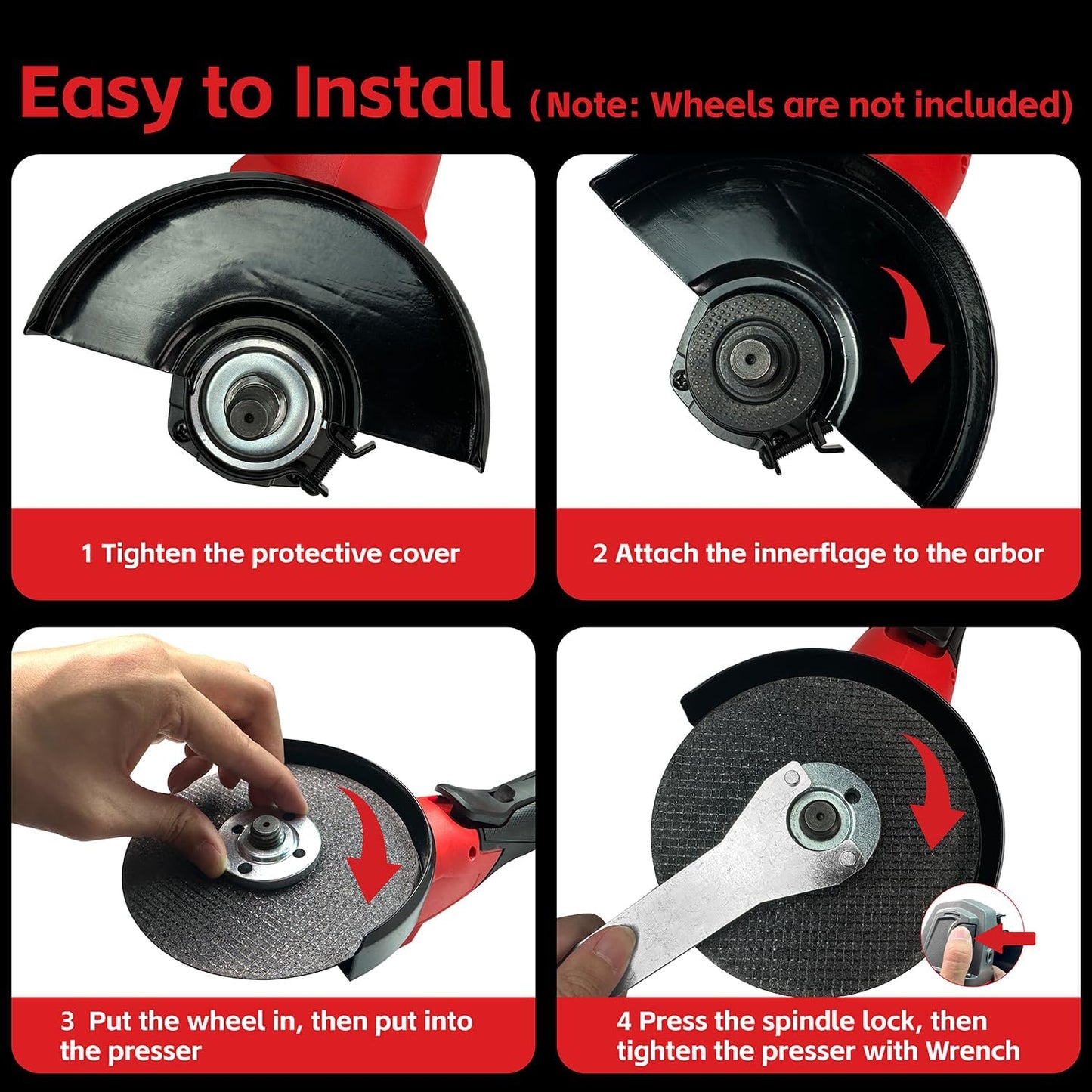 Angle Grinder Compatible with Milwaukee 18V Max Battery,Cordless Grinder,4-1/2" Blades Brushless Grinder for Cutting, Griding & Polishing,Battery Powered Angle Grinder(10000RPM,NO Battery & Wheels)