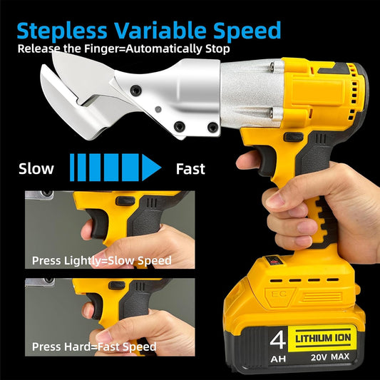 Electric Metal Sheet Shears, Cutter Scissor Compatible With Dewalt 20V Max Battery(No Battery), Cordless Shears for Cutting Stainless Steel, Aluminum, Plastic, Iron Wire