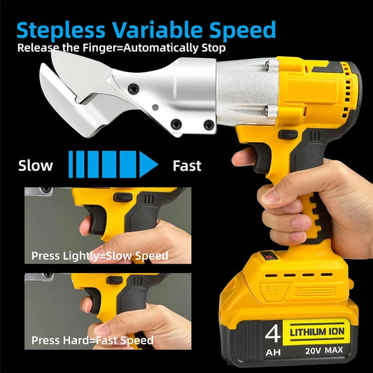 Electric Metal Sheet Shears, Cutter Scissor Compatible With Dewalt 20V Max Battery(No Battery), Cordless Shears for Cutting Stainless Steel, Aluminum, Plastic, Iron Wire