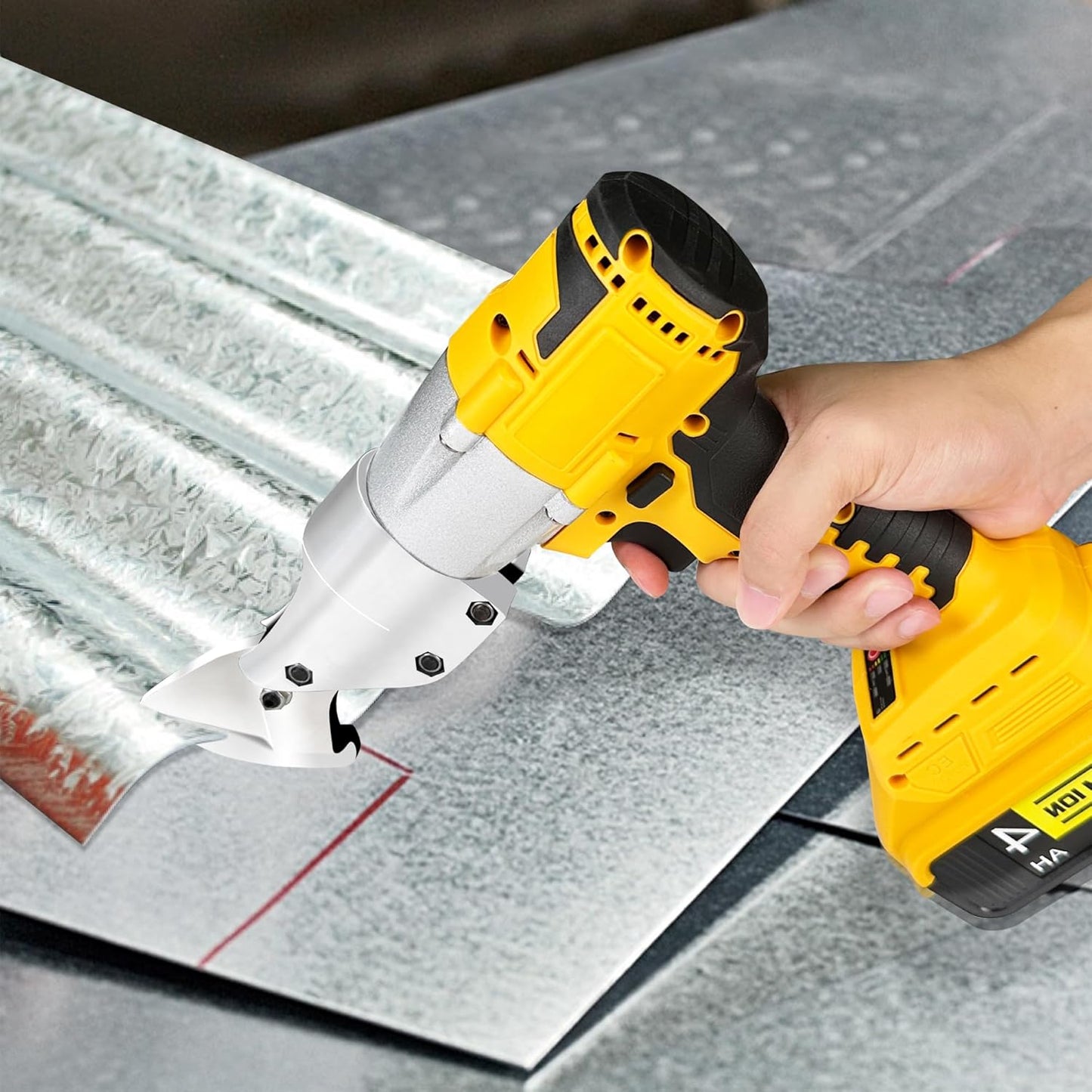 Electric Metal Sheet Shears, Cutter Scissor Compatible With Dewalt 20V Max Battery(No Battery), Cordless Shears for Cutting Stainless Steel, Aluminum, Plastic, Iron Wire