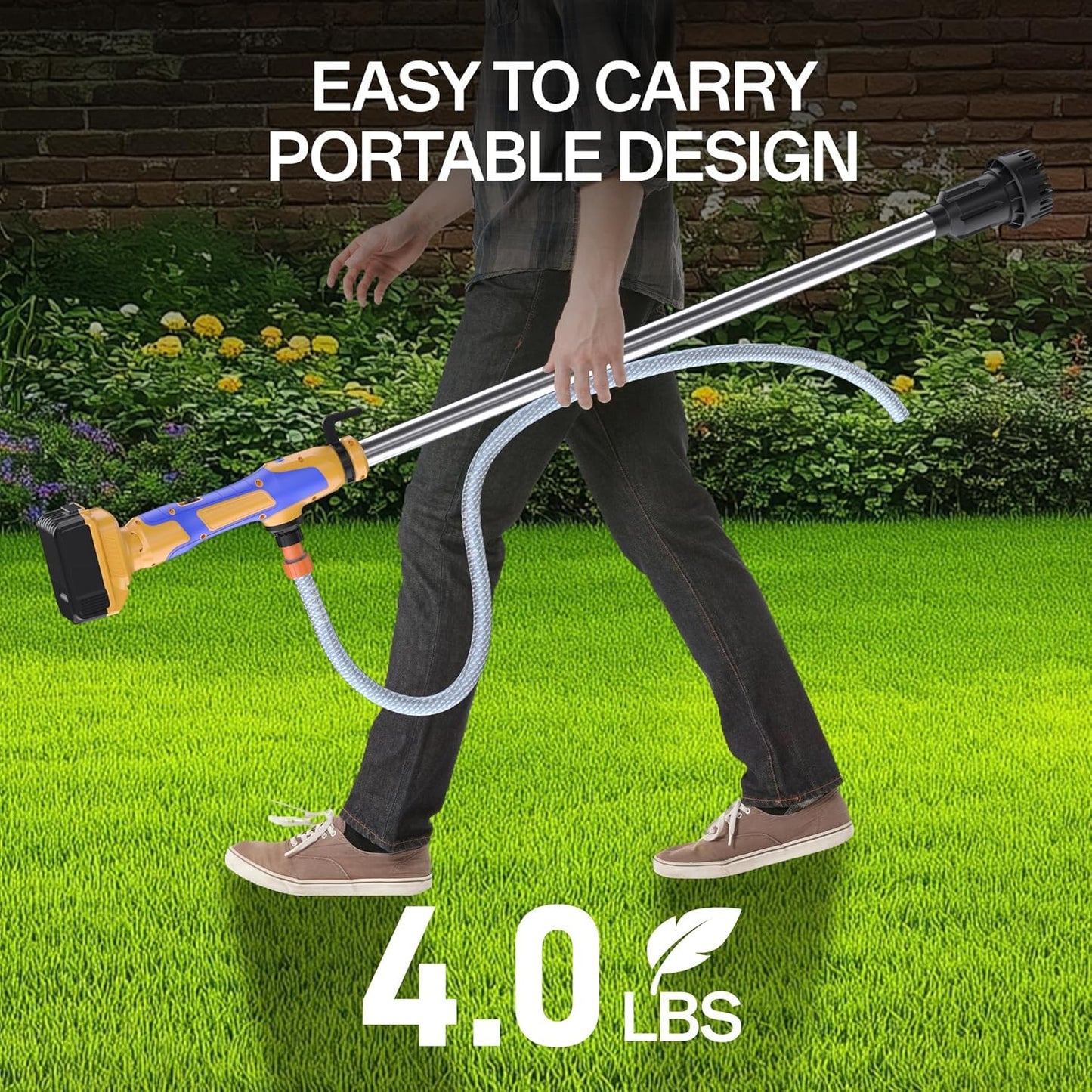 Cordless Stick Water Transfer Pump Compatible with Dewalt 20V MAX Battery(NO Battery)720GPH.32FT Head. Portable Utility Sump Pump Kit with 3/4 Outlet for Pool/Garden/Pond/RV/Boat Draining