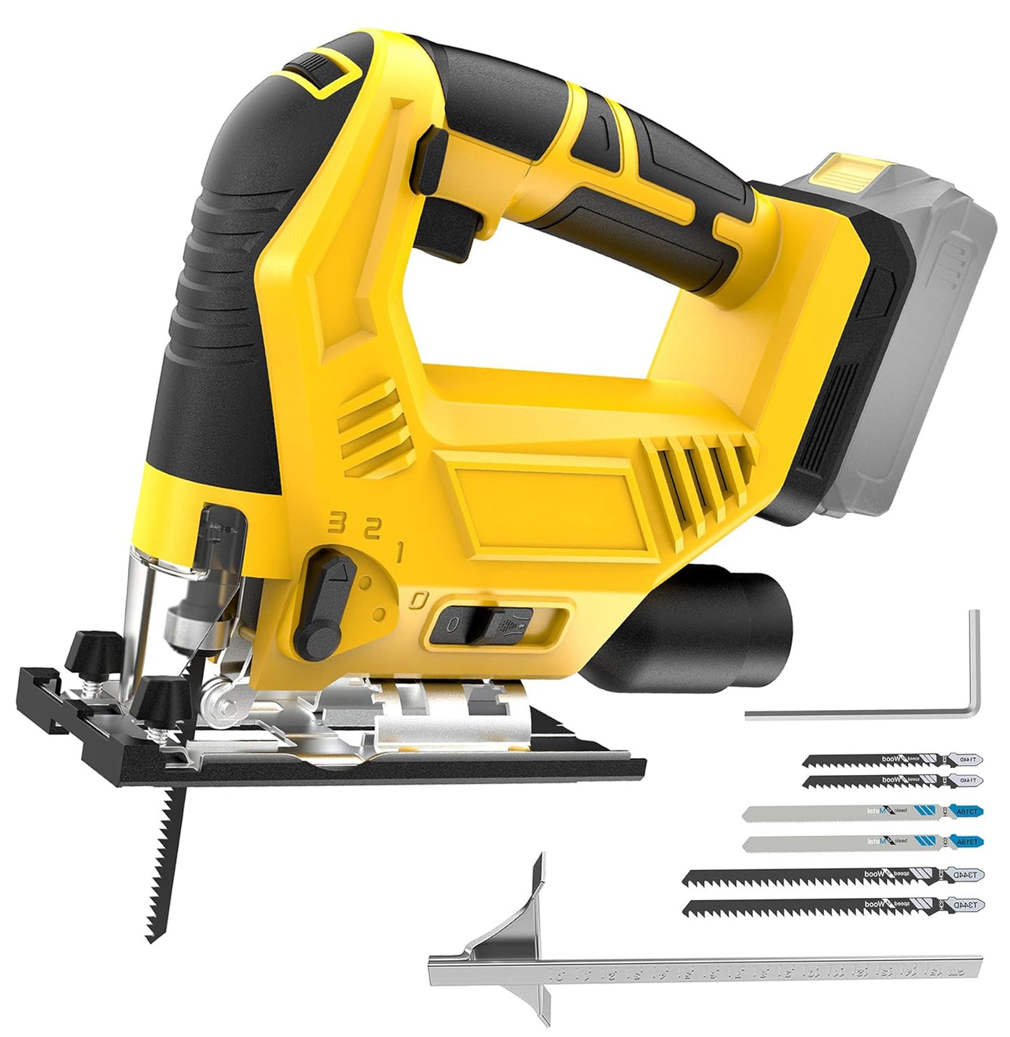 Cordless Brushless Jig Saw Compatible with Dewalt 20V MAX Battery(No Battery), 7 Speeds, 2900RPM, LED, 45° Bevel Cuts, 3 Orbital Action, with Jigsaw Blades for Straight, Curve, Circle Cutting