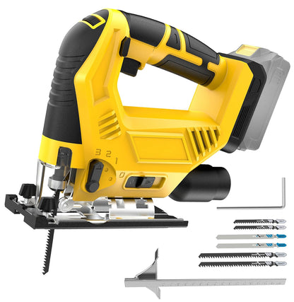 Cordless Brushless Jig Saw Compatible with Dewalt 20V MAX Battery(No Battery), 7 Speeds, 2900RPM, LED, 45° Bevel Cuts, 3 Orbital Action, with Jigsaw Blades for Straight, Curve, Circle Cutting