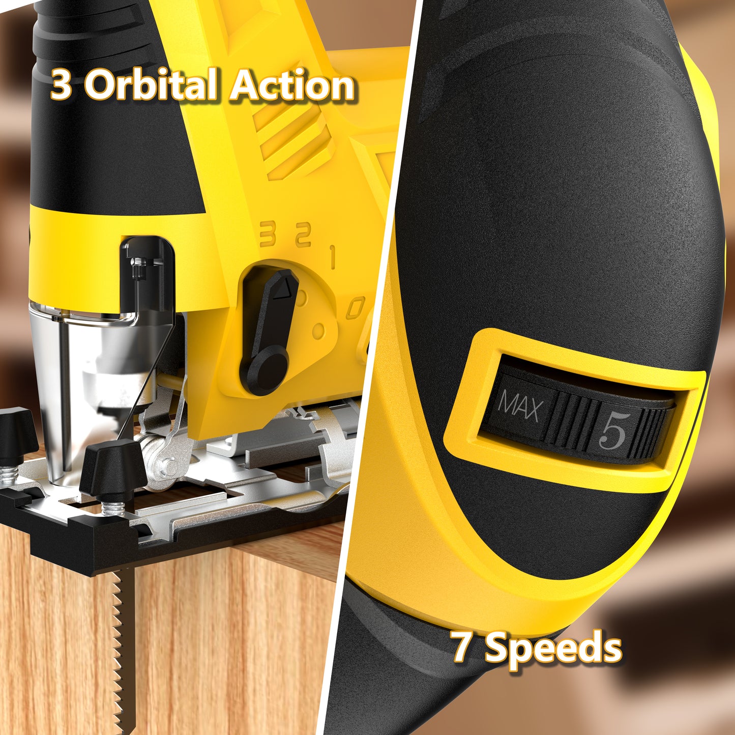 Cordless Brushless Jig Saw Compatible with Dewalt 20V MAX Battery(No Battery), 7 Speeds, 2900RPM, LED, 45° Bevel Cuts, 3 Orbital Action, with Jigsaw Blades for Straight, Curve, Circle Cutting