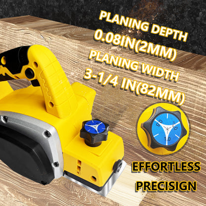 Cordless Brushless Handheld Planer Compatible with Dewalt 20V MAX Battery, 3-1/4″, 15000 RPM, Power Planer Tool Only (No Battery), Electric Wood Planer for Woodworking, Carpenter and Home DIY