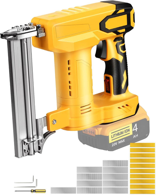 18 Gauge Brad Nailer/Narrow Crown Stapler Compatible with Dewalt 20V MAX Battery(NO Battery) 2 in 1 Cordless Nail Gun with 1000 Nails and 1000 Staples for Home Improvement. DIY and Woodworking