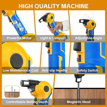 Cordless Palm Nailer,Dewalt 20V Max Battery Compatible(NO Battery), Auto Hammer with Magnetic Collet Brushless 14000 RPM,0-90°Adjustable,Cordless Power Nailer for Joist Hangers, Tight Spaces