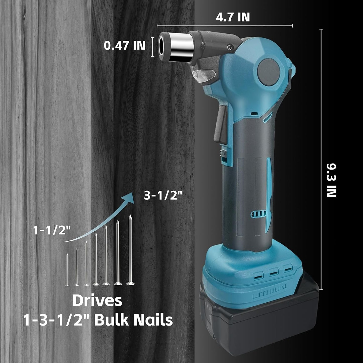 Palm Nailer Compatible with Makita 18V Battery(NO Battery) Auto Hammer with Magnetic Collet Brushless 14000 RPM,0-90°Adjustable,Power Framing Nailer for Joist Hangers, Tight Spaces