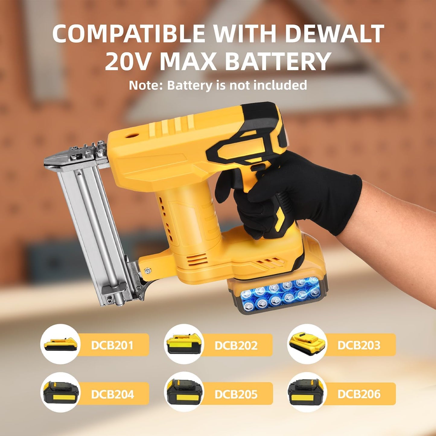 18 Gauge Brad Nailer/Narrow Crown Stapler Compatible with Dewalt 20V MAX Battery(NO Battery) 2 in 1 Cordless Nail Gun with 1000 Nails and 1000 Staples for Home Improvement. DIY and Woodworking