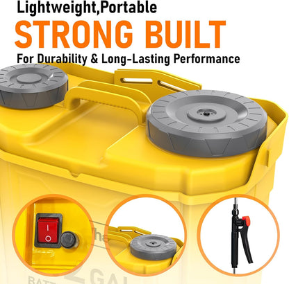 Battery Powered Backpack Sprayer Compatible with DeWalt 20V MAX Battery(No Battery) Electric Graden Sprayer,4 Gallon,100 PSI for Weeding, Spraying & Cleaning, 5 Nozzles