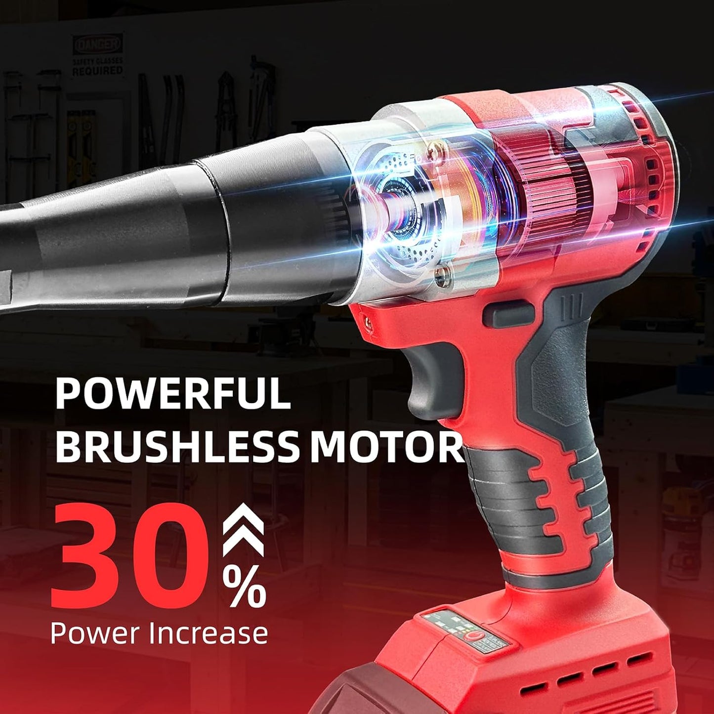 Cordless Rivet Gun, Compatible with Milwaukee M18 18V Battery (No Battery), Brushless Motor, 3/16", 5/32", 1/8" Rivets, 1000 RPM, 18V DC, Red