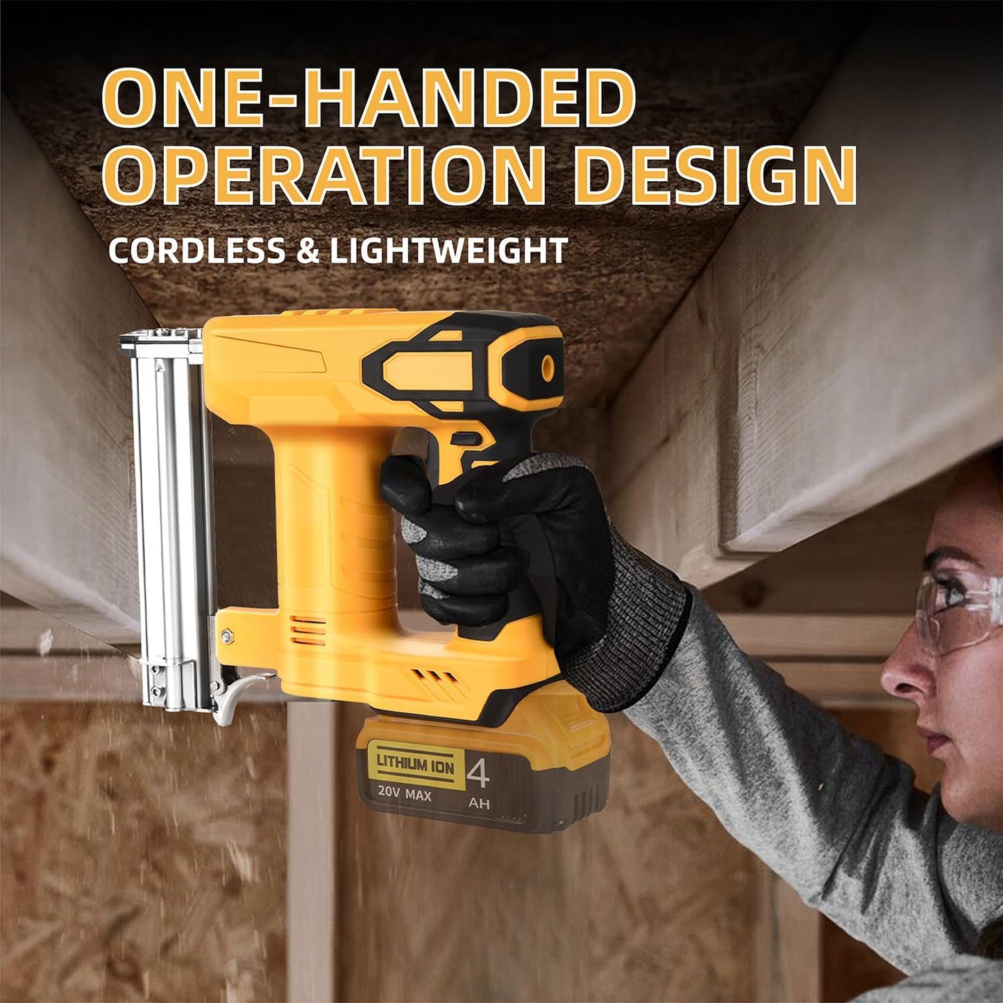 18 Gauge Brad Nailer/Narrow Crown Stapler Compatible with Dewalt 20V MAX Battery(NO Battery) 2 in 1 Cordless Nail Gun with 1000 Nails and 1000 Staples for Home Improvement. DIY and Woodworking