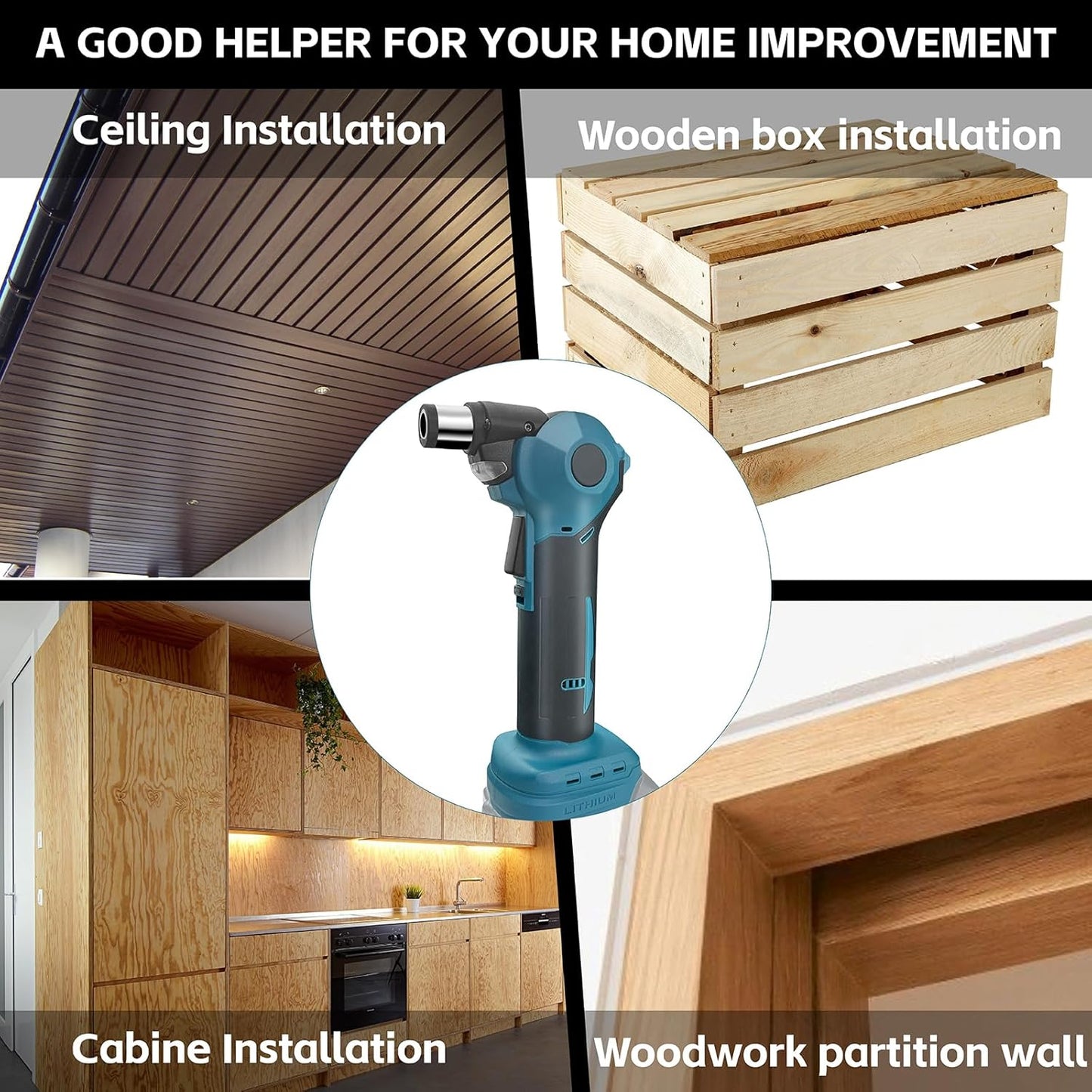 Palm Nailer Compatible with Makita 18V Battery(NO Battery) Auto Hammer with Magnetic Collet Brushless 14000 RPM,0-90°Adjustable,Power Framing Nailer for Joist Hangers, Tight Spaces