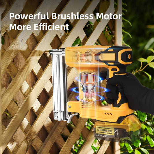 18 Gauge Brad Nailer/Narrow Crown Stapler Compatible with Dewalt 20V MAX Battery(NO Battery) 2 in 1 Cordless Nail Gun with 1000 Nails and 1000 Staples for Home Improvement. DIY and Woodworking