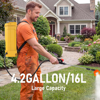Battery Powered Backpack Sprayer Compatible with DeWalt 20V MAX Battery(No Battery) Electric Graden Sprayer,4 Gallon,100 PSI for Weeding, Spraying & Cleaning, 5 Nozzles