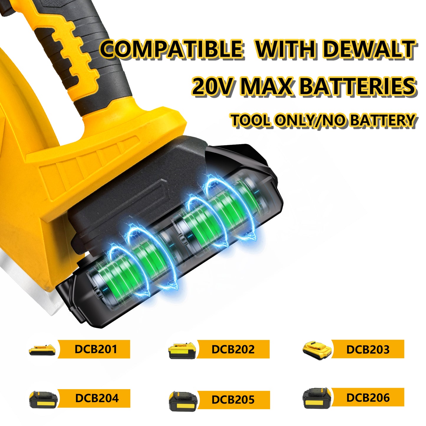 Cordless Brushless Handheld Planer Compatible with Dewalt 20V MAX Battery, 3-1/4″, 15000 RPM, Power Planer Tool Only (No Battery), Electric Wood Planer for Woodworking, Carpenter and Home DIY