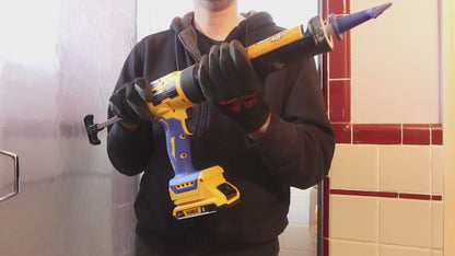 Cordless Electric Caulking Gun Compatible with DeWalt 20V Max Battery(NO BATTERY), 310ml/10oz Caulk tubes, LED Light, Auto Retract, 6 Speed Caulk Gun No Drip for Filling, Sealing, Repairing